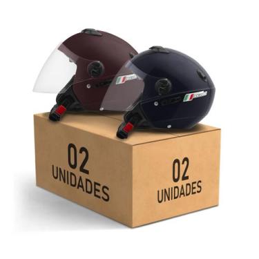 Imagem de Kit 2 Capacete Aberto Pro Tork New Atomic Elite Feminino Masculino, VE