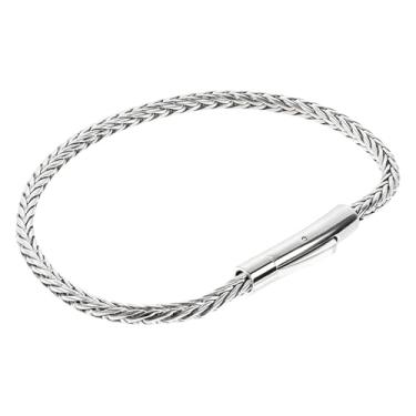 Imagem de OCTO Pulseira masculina - Pulseira de corrente masculina prata e joia de aço inoxidável para todas as ocasiões - Acessórios para homens - À prova d'água à prova de suor, sem manchas para o dia a dia