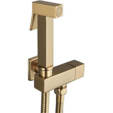 Imagem de Pulverizador De Bidê Para Vaso Sanitário, Pulverizador De Bidê Portátil Dourado Escovado De Latão, Kit De Pulverização De Fraldas De Pano Para Bebês, Pulverizador De Bidê Para Lavagem Pesso