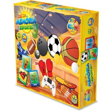 Imagem de GGB Plast Jogo Da Memória Esportes 36 Peças Educativo Infantil, Multicor