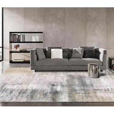 Imagem de Tapetes grandes e abstratos simples para sala de estar, quarto, decoração de casa, sofá, mesa, área, entrada moderna (200x200cm 78x78 pol./Sem fiapos2)