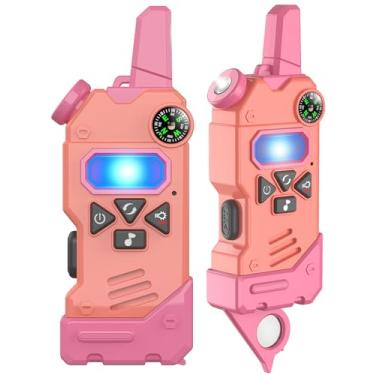 Imagem de Gowtimly Walkie Talkies Para Crianças Com 5 Canais Coloridos, Presentes Para Cesta De Páscoa, Bússola, Lanterna E Lupa, Alcance De 3 Milhas Para Atividades Ao Ar Livre, Acampamentos, Caminhadas, Bri