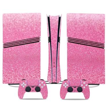 Imagem de PS5 Pro Digital Skin & Controller Decal Set - Adesivos de vinil personalizados para console PlayStation 5 e controle DualSense - Capas de jogos pretas foscas, proteção total (rosa, PS5 Pro Digital)