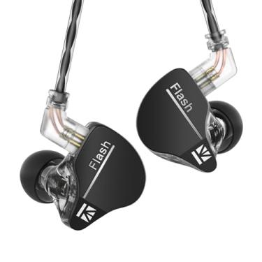 Imagem de keephifi Fones de ouvido KBEAR Flash in Ear Hi-Fi, Dual Drviers híbridos com capa de liga de alumínio CNC de cinco eixos, fones de ouvido com fio destacável 2PIN-C cabo (cabo de 1,2 m, sem microfone