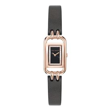 Imagem de Ted Baker Relógio feminino Tessye com pulseira de couro preto (modelo: BKPTTS4039I), Preto