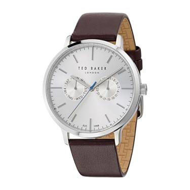 Imagem de Ted Baker Haarvin Relógio masculino com pulseira de couro bordô, Vermelho