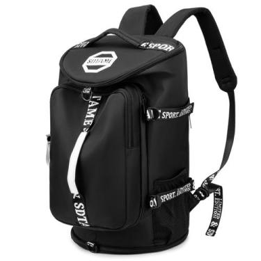 Imagem de Mochila de ginástica SDTAME com compartimento para sapatos preta