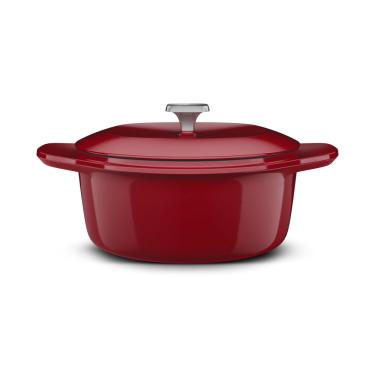 Imagem de Panela de Ferro Fundido Esmaltado Caçarola Electrolux Expert 24cm Vermelha