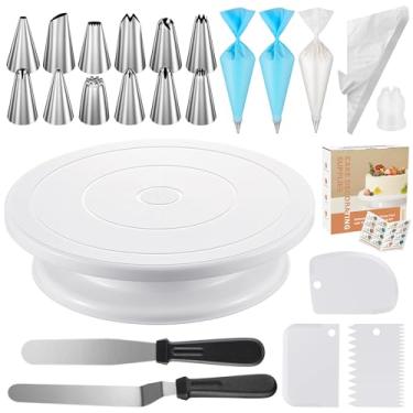 Imagem de Kit de decoração de bolo de 71 peças Kootek, ferramentas de suprimentos de panificação – Inclui suporte para bolo, 12 pontas de confeiteiro, 2 espátulas de cobertura, 3 raspadores, 50 + 2 sacos de