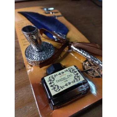 Imagem de Caneta Tinteiro Pena Azul Sem Caixa - Giwish