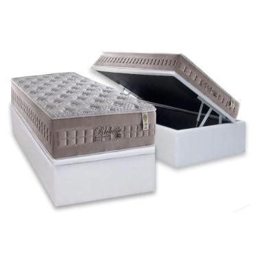 Imagem de Cama Box Baú Solteiro 88x188 Kit MasterPocket Richesse Molas Ensacadas Courano White Anjos
