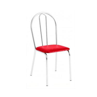 Imagem de Cadeira Lisboa Cromada Para Cozinha Ou área Gourmet-assento Sintético Vermelho