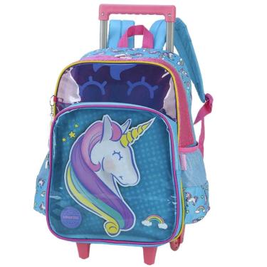 Imagem de Mochila De Rodinhas Unicórnio Azul Luxcel Up4you