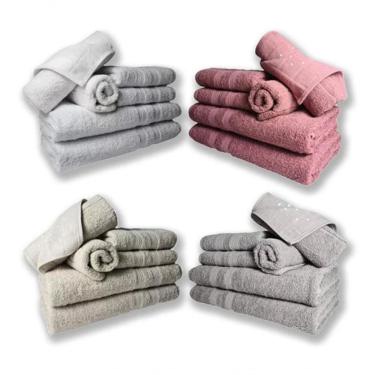 Imagem de Jogo De Toalhas 8 Banhos 8 Rostos 8 Pisos Grossa Br+re+bg+cz