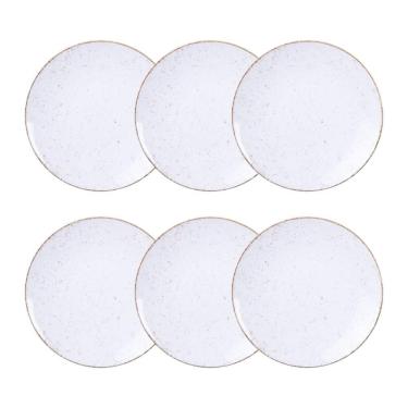 Imagem de Jogo De Pratos Sobremesa Rústico 6 Peças 21 Cm Porcelana Decorada Tramontina