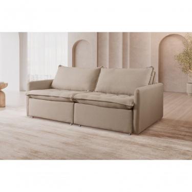 Imagem de Sofá Retrátil Cama Califórnia Para Sala linho Bege