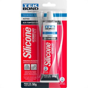 Imagem de Silicone Tekbond Alta Temperatura 50G. Vermelho
