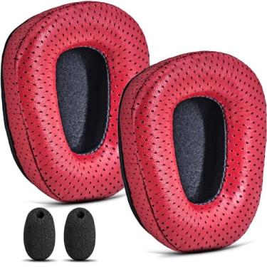 Imagem de TRANSTEK Almofadas De Substituição Para Fones Ouvido B450-Xt B550-Xt Em Couro Carneiro, Compatíveis Com O Kit Acessórios B550Xt I B450 B550 Xt (Vermelho)