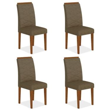 Imagem de Kit 4 Cadeiras Estofadas Everest Comfort Freijó/suede Capuccino - Ma -