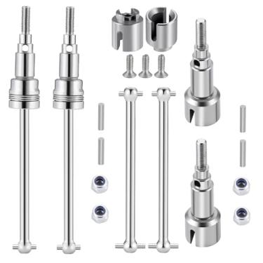 Imagem de MORLORDY 4Pcs RC Front & Rear CVD Driveshaft Dogbone Joint Axle Shafts for 1/18 HBX 18859 18858 18868 High Speed RC Off Road Car Truck Upgrade Parts (Front & Rear)