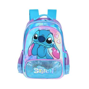 Imagem de Mochila Infantil Escolar Disney Stitch Luxcel Azul
