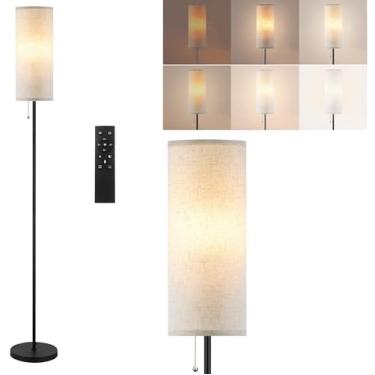 Imagem de Ldeco Luminária De Chão Para Sala Estar, Luminárias Pé Modernas Com Abajur, Lâmpada Led Minimalista Alta Interruptor Corrente Incluída (Lâmpada Bege Abajur Remoto)