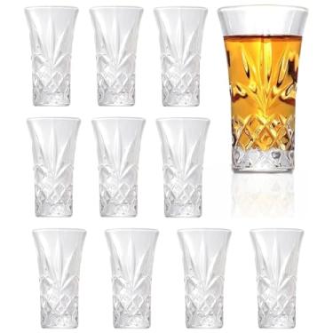 Imagem de QUAFFER Copos de Tequila com Base Pesada, Copos Cordiais de 60 g (conjunto de 12) – Vidro com Padrão Elegante de Forma Clássica – Conjunto Autêntico de Copo de Tequila – Perfeito para Festas, Bares