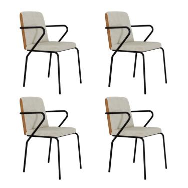 Imagem de Cadeira Fixa Estofada C/Braços Bloom C/04 un.