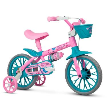 Imagem de Bicicleta Infantil Aro 12 Nathor Charm Rosa com Rodas de Treinamento