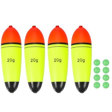 Imagem de YELARXI Boias deslizantes de pesca, boias de espuma EVA com contas de peixe, flutuação de 20 ml, adequada para poleiro, carpa, rolhas, água salgada, água doce (pacote com 4, vermelho/amarelo)