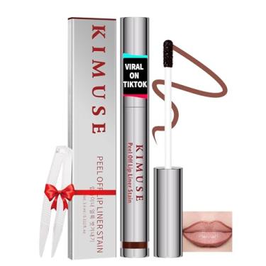 Imagem de KIMUSE Lip Stain Peel Off E Delineador Tudo Em Um, Remove Lipstains Com Pinça, À Prova D'Água, Longa Duração, Acabamento Natural Mate