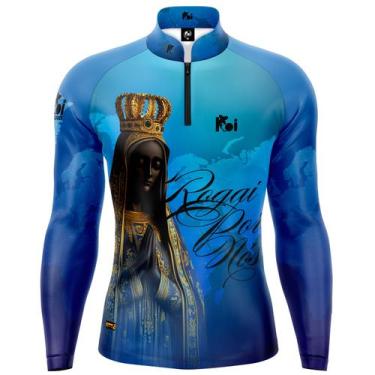 Imagem de Camiseta Camisa Blusa Agro Pesca Religiosa Nossa Senhora Aparecida Com
