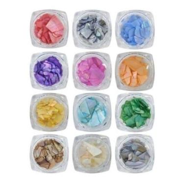 Imagem de Kit 12 Madrepérola Grande Decoraçao Pedrarias Joias Strass - oem