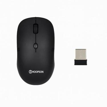 Imagem de Mouse Sem Fio USB 1600 DPI  Preto, Compatível com PC, Notebook, DVR e 