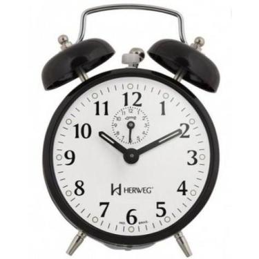 Imagem de Relogio Despertador Classico Retro Vintage Preto Herweg