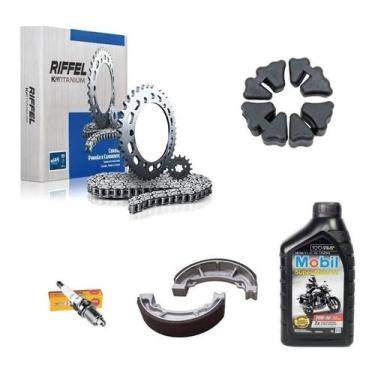 Imagem de Kit Relação Titan 150 Fan Riffel Vela Bucha Coroa Lona Mobil