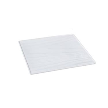 Imagem de Prato de bife de padrão ondulado hexagonal de imitação de porcelana minimalista estilo europeu doméstico - prato quadrado ondulado de 25 cm