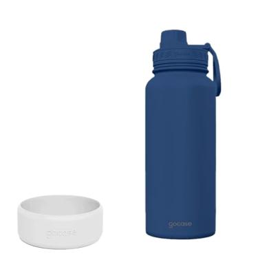 Imagem de Gocase Kit de Garrafa Térmica Para Água Fresh 950ml + Base de Silicone (Azul & Branco)