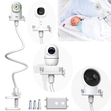 Imagem de EYSAFT Suporte para monitor de bebê compatível com sistema ótico infantil DXR-8 Pro, Nanit N322NW, ANMEATE SM935E, Vava, Hellobaby, Motorola, Eufy E110 e outras câmeras com base e montagem de parafuso