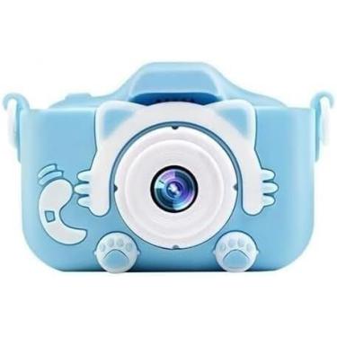 Imagem de Câmera Infantil Digital Gatinho (Azul) – Tira Fotos, Filma e Grava de Verdade! Criatividade, Diversão e Memórias na Mão da Criança!