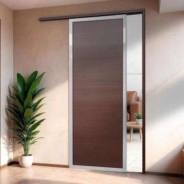 Imagem de Porta De Correr Suspensa 210cm X 70cm Lambril Dir L.25 Brimak Mix Corten