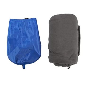 Imagem de Saco de dormir de lã Saco de dormir dobrável Liner Liner portátil lã com zíper para campainhas de dormir para camping viajando (Cinza)