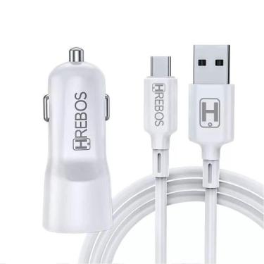 Imagem de Carregador Veicular Tipo C USB 2.4A Hrebos HS-80C