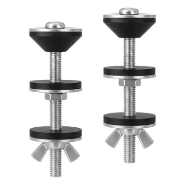 Imagem de Pacote com 2 parafusos de vaso sanitário universal kit de parafusos de tanque para tigela M6 parafusos de assento de vasos sanitários resistentes com junta de arruelas e porca longa de aço inoxidável