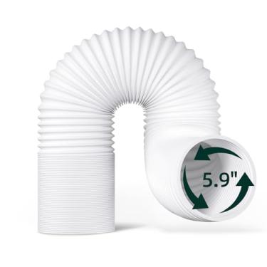 Imagem de cocobeen Mangueira CA portátil, mangueira de ventilação de ar condicionado portátil universal de 5,9 polegadas, mangueira de exaustão de substituição anti-horário de até 200 cm