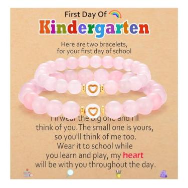 Imagem de OAVOOK First Day of Kindergarten/School/Pre-k Gifts Back to School Gifts Mommy and Me Pulseiras para meninas mães e filhas, First Day of Kindergarten Gifts, Pedra, Sem Pedra Preciosa