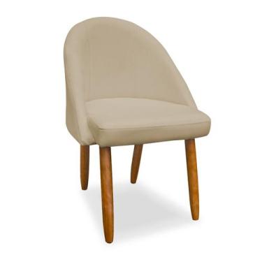 Imagem de Poltrona Cadeira Lua Sala de Jantar- Leo Decor, Bege