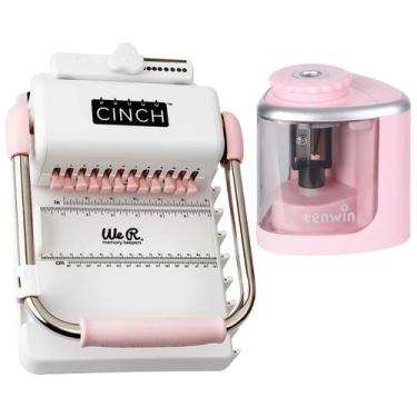 Imagem de Encadernadora The Cinch Furo Quadrado Com Apontador Elétrico Rosa - WE