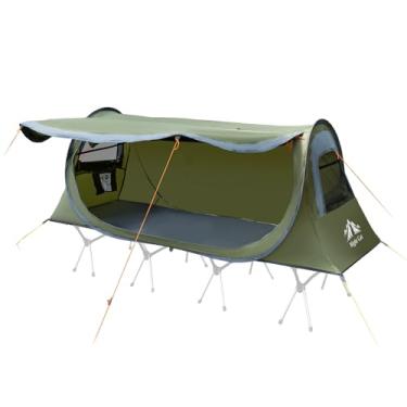Imagem de Night Cat Barraca de acampamento pop-up: barraca para 1 pessoa à prova d'água instantânea fácil configuração tenda túnel cabe com berço de acampamento (excluído)