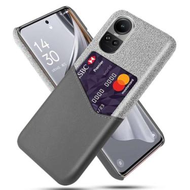 Imagem de Capa para OPPO Reno 10 Pro 5G,Anti-deslizamento,Proteção contra quedas de 360°,Resistência à impressão digital,Tela e caso de couro PU com 1 slot de cartão atrás-Gray